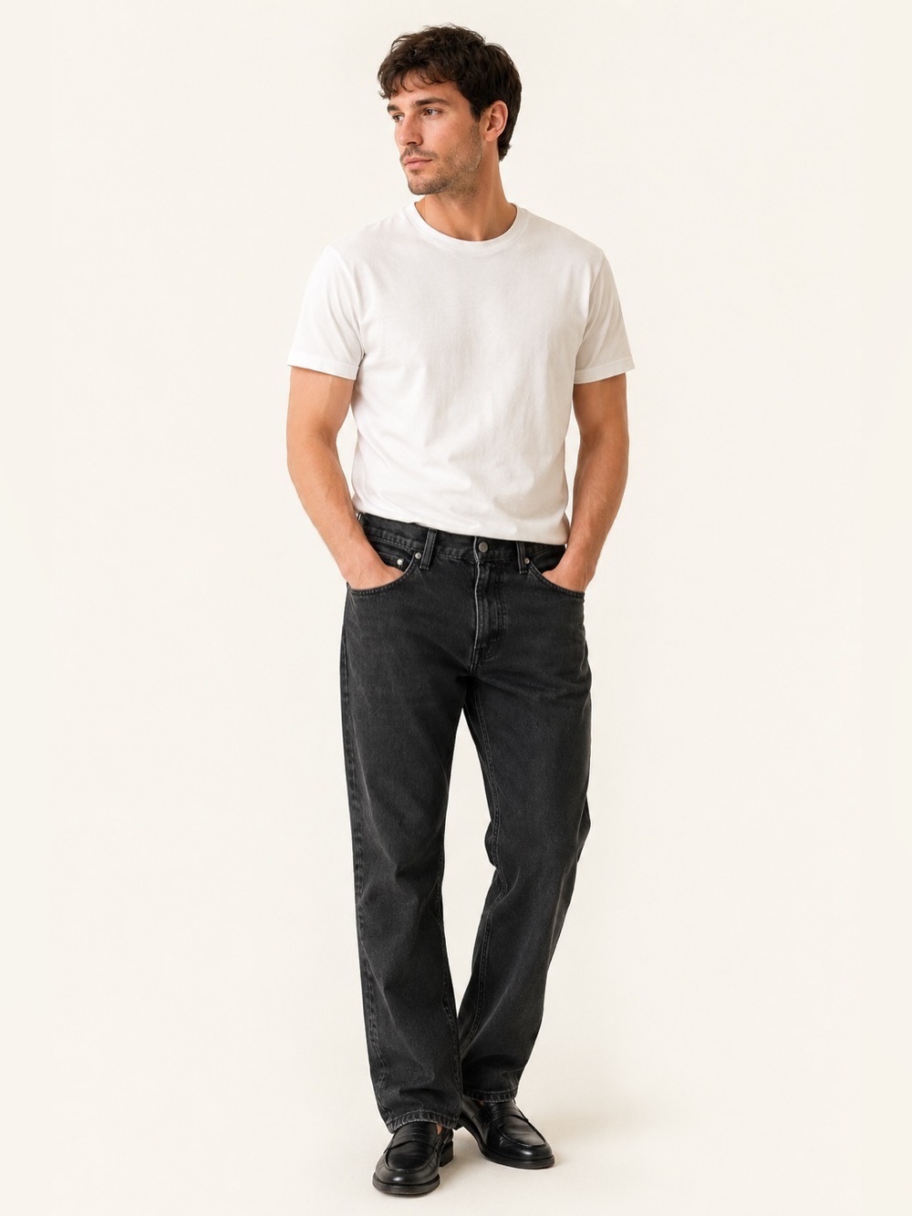 Levi 514 Straight Fit Jeans Black Stretch Denim 34x30